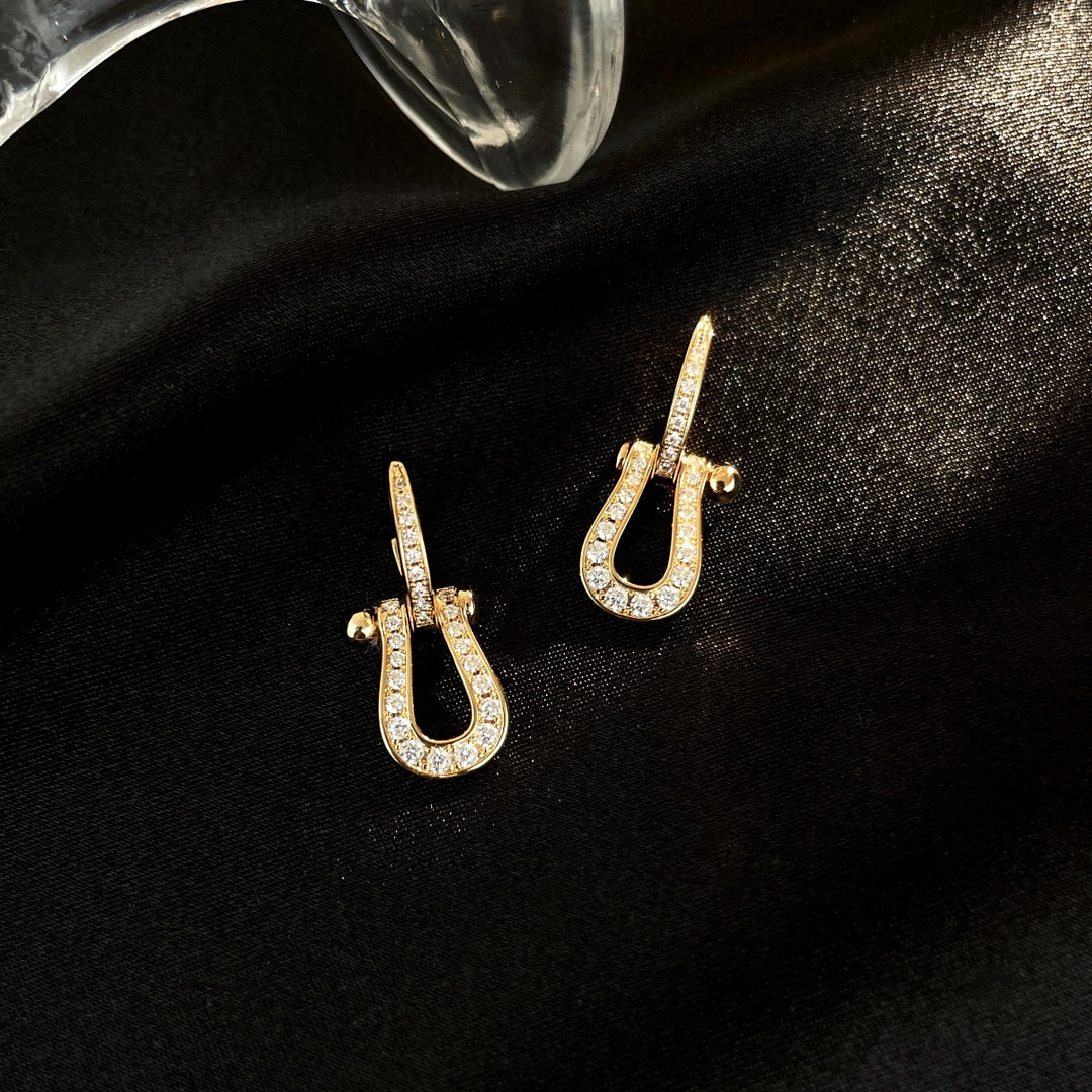 [Royal Jewelry]FORCE 10 FULL DIAMOND DROP EARRINGS MEDIUM MODEL