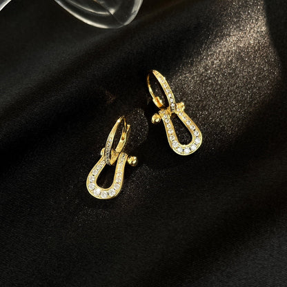 [Royal Jewelry]FORCE 10 FULL DIAMOND DROP EARRINGS MEDIUM MODEL