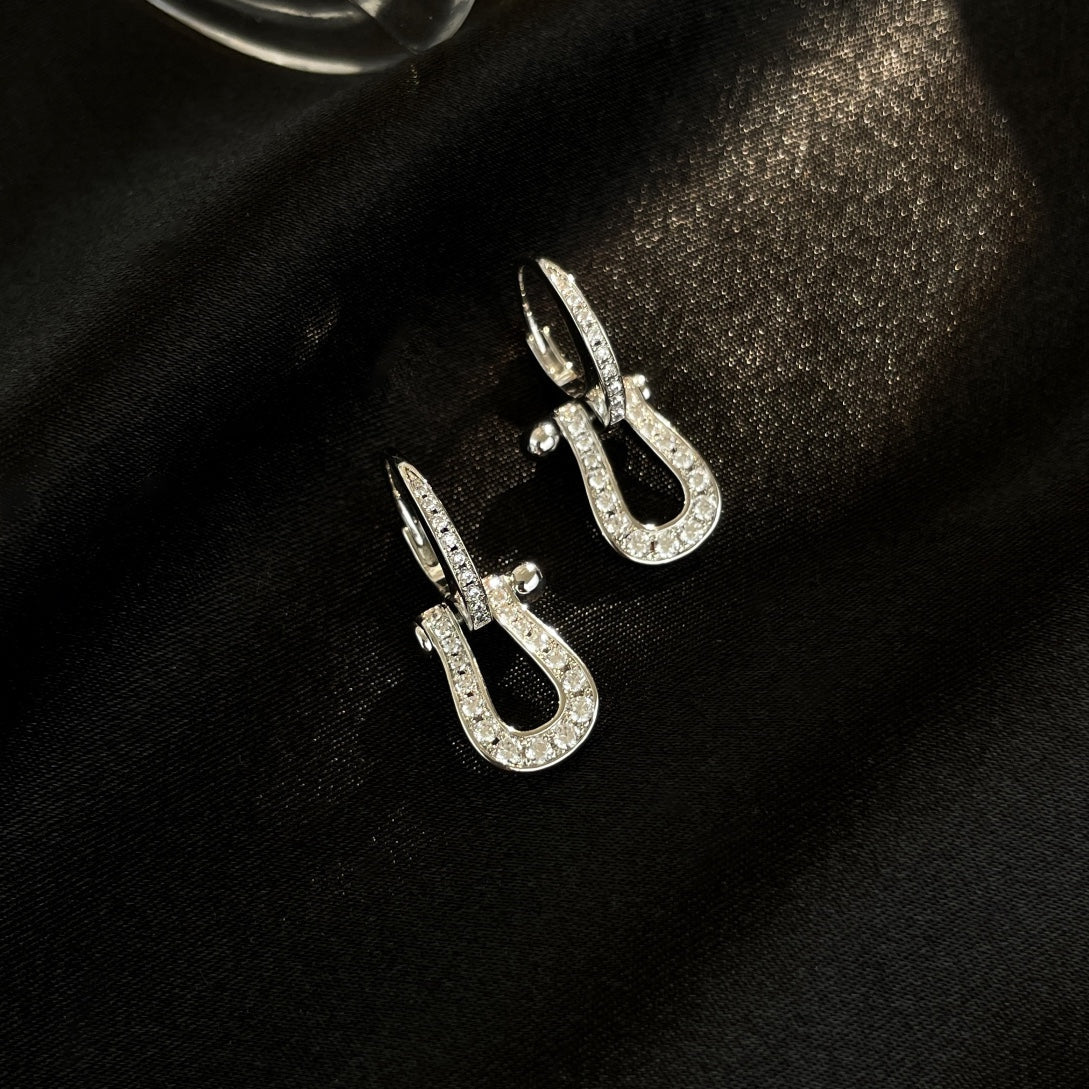 [Royal Jewelry]FORCE 10 FULL DIAMOND DROP EARRINGS MEDIUM MODEL