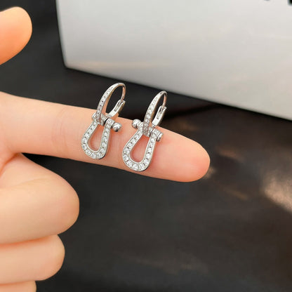 [Royal Jewelry]FORCE 10 FULL DIAMOND DROP EARRINGS MEDIUM MODEL