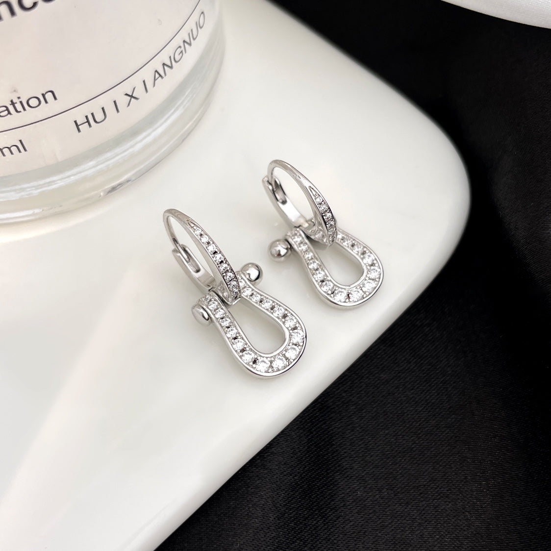 [Royal Jewelry]FORCE 10 FULL DIAMOND DROP EARRINGS MEDIUM MODEL