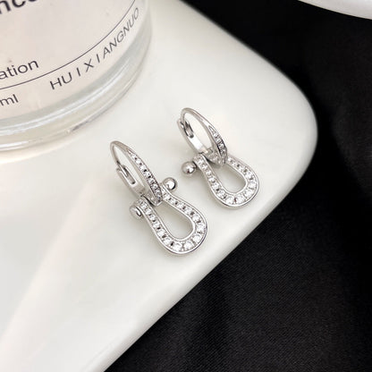 [Royal Jewelry]FORCE 10 FULL DIAMOND DROP EARRINGS MEDIUM MODEL