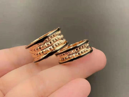 [Royal Jewelry]ZERO 1 ROCK BLACK CERAMIC PINK GOLD LARGE MODEL