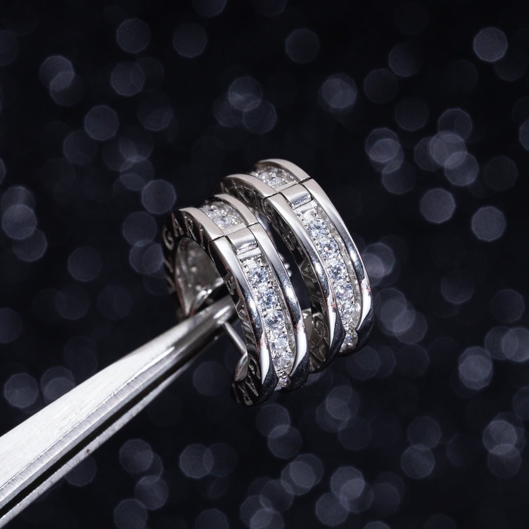 [Royal Jewelry]ZERO 1 MINI SILVER DIAMOND EARRINGS