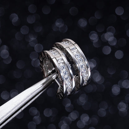[Royal Jewelry]ZERO 1 MINI SILVER DIAMOND EARRINGS