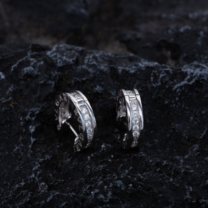[Royal Jewelry]ZERO 1 MINI SILVER DIAMOND EARRINGS