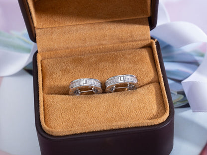 [Royal Jewelry]ZERO 1 MINI SILVER DIAMOND EARRINGS