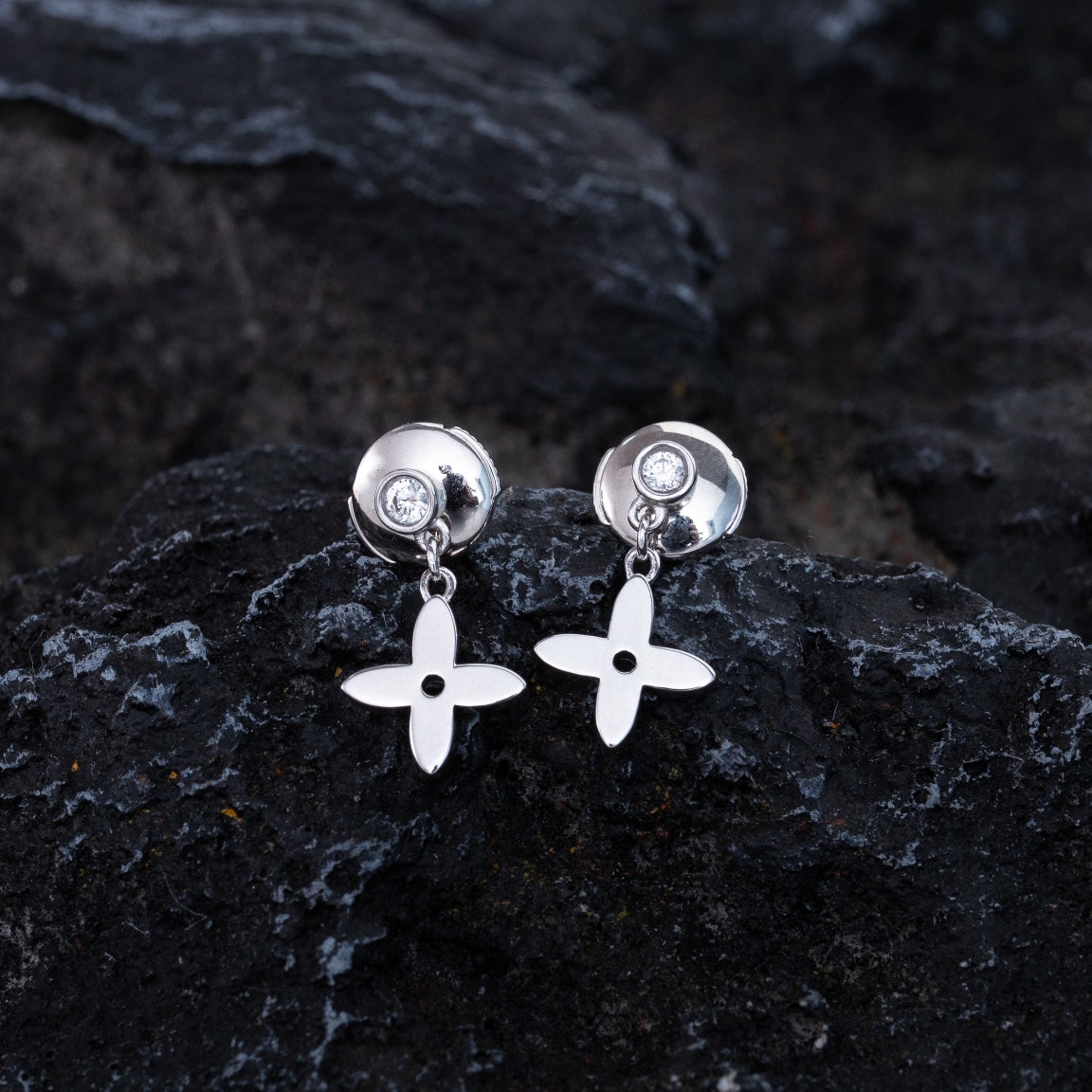 [Royal Jewelry]VIDYLLE SILVER DIAMOND MINI DROP EARRINGS