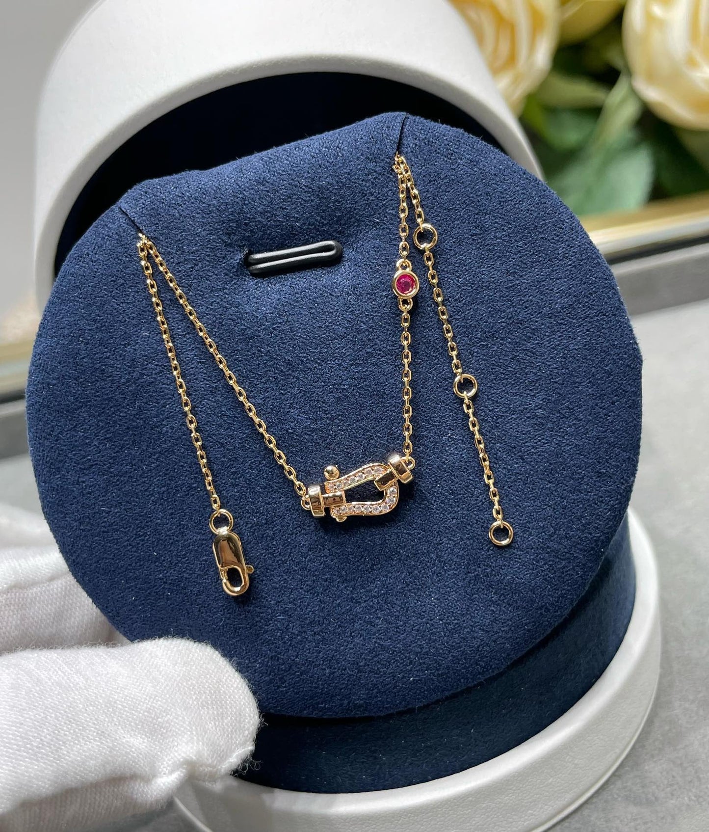 [Royal Jewelry]FORCE 10 DIAMOND PINK GOLD NECKLACE