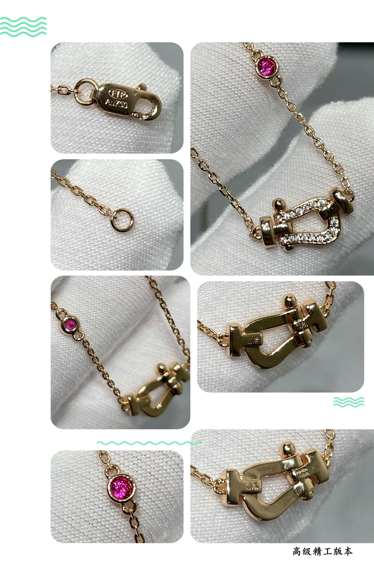 [Royal Jewelry]FORCE 10 DIAMOND PINK GOLD NECKLACE