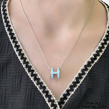 [Royal Jewelry]POP H SKY BLUE NECKLACE