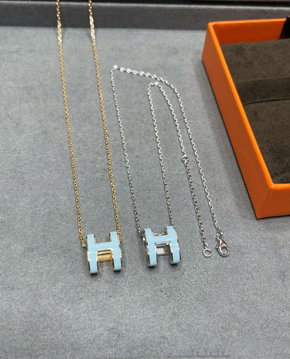 [Royal Jewelry]POP H SKY BLUE NECKLACE