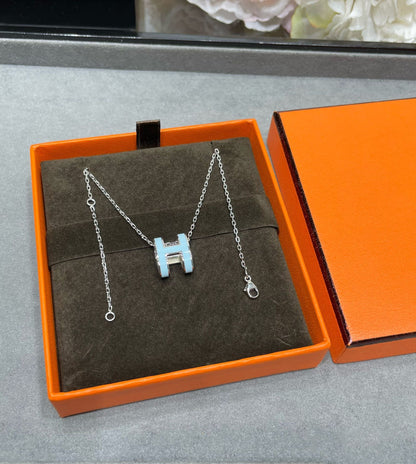 [Royal Jewelry]POP H SKY BLUE NECKLACE