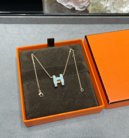 [Royal Jewelry]POP H SKY BLUE NECKLACE