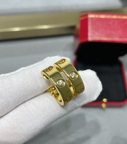 [Royal Jewelry]LOVE 5.5MM 1 DIAMOND EARRINGS