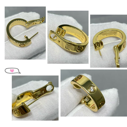 [Royal Jewelry]LOVE 5.5MM 1 DIAMOND EARRINGS