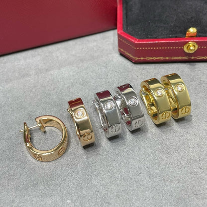 [Royal Jewelry]LOVE 5.5MM 1 DIAMOND EARRINGS