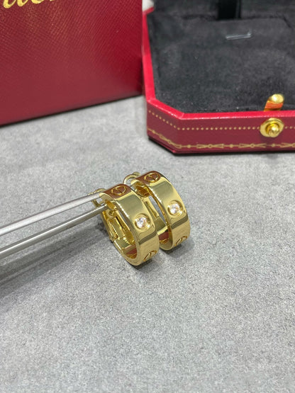 [Royal Jewelry]LOVE 5.5MM 1 DIAMOND EARRINGS