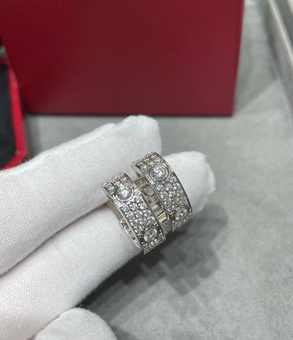 [Royal Jewelry]LOVE 5.5MM DIAMOND PAVED EARRINGS