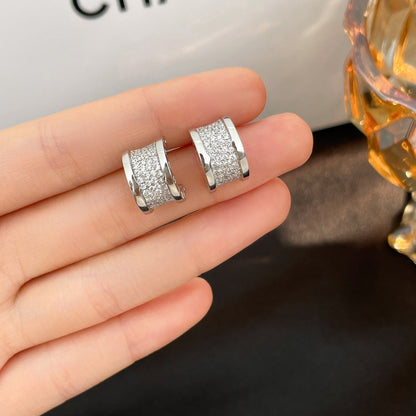 [Royal Jewelry]ZERO 1 DIAMOND PAVED EARRINGS