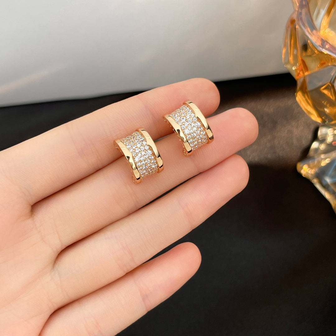 [Royal Jewelry]ZERO 1 DIAMOND PAVED EARRINGS