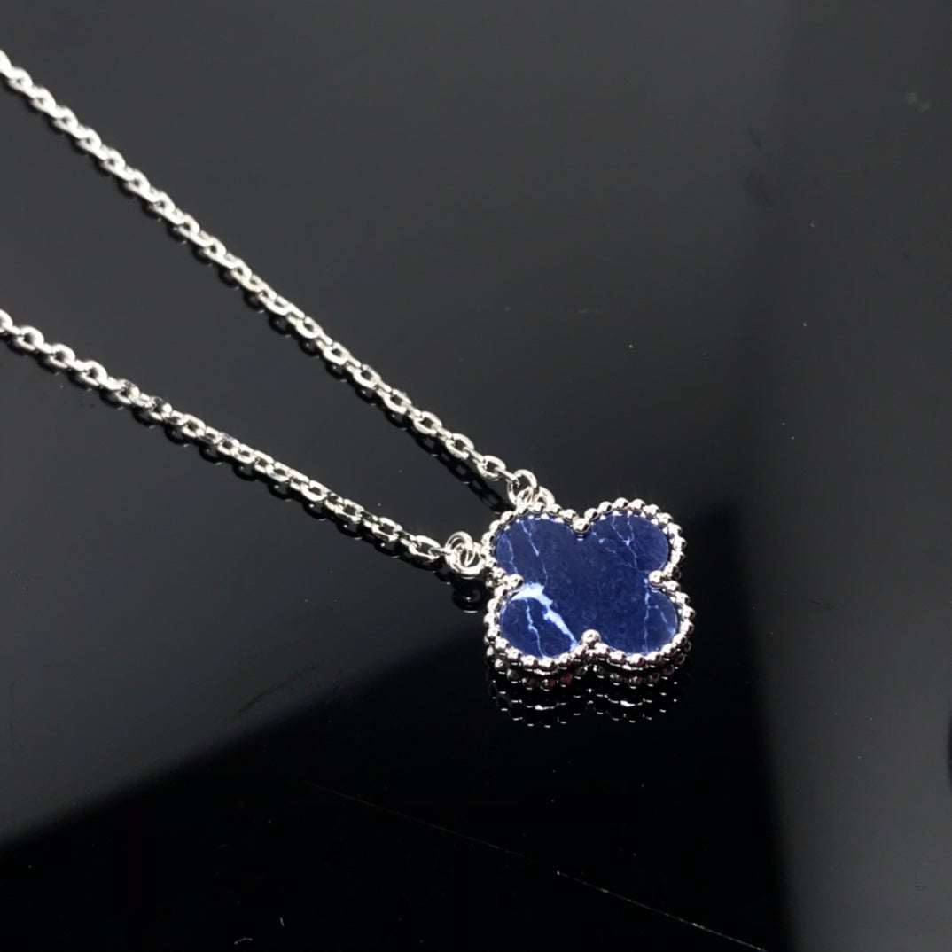 [Royal Jewelry]CLOVER PIETERSITE SILVER LONG NECKLACE