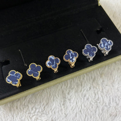 [Royal Jewelry]CLOVER PIETERSITE MEDIUM STUD EARRINGS