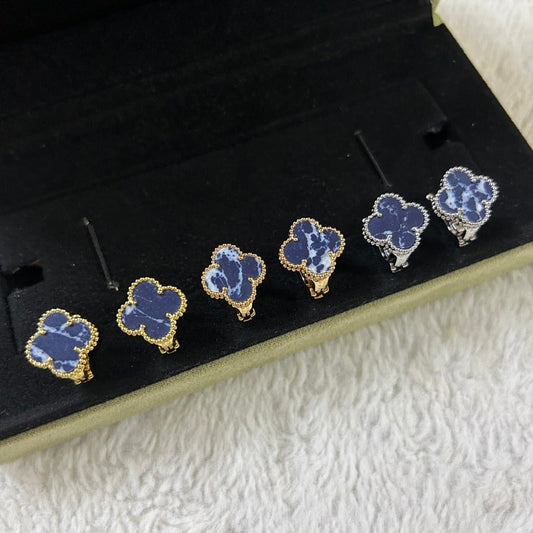 [Royal Jewelry]CLOVER PIETERSITE MEDIUM STUD EARRINGS