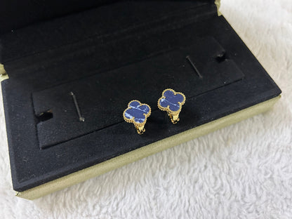 [Royal Jewelry]CLOVER PIETERSITE MEDIUM STUD EARRINGS