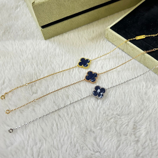 [Royal Jewelry]CLOVER 1 MOTIF PIETERSITE BRACELET
