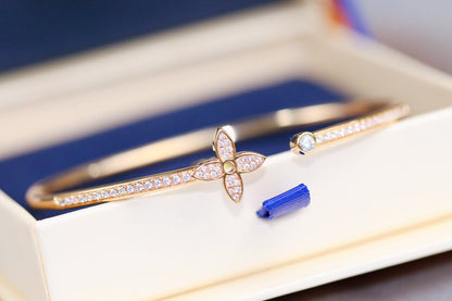 [Royal Jewelry]IDYLLE PINK GOLD OPEN BRACELET DIAMOND PAVED