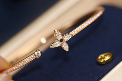 [Royal Jewelry]IDYLLE PINK GOLD OPEN BRACELET DIAMOND PAVED
