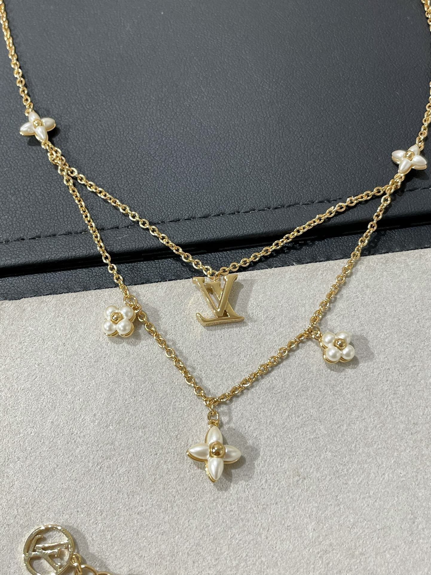 [Royal Jewelry]FLOWERGRAM GOLD MOP DOUBLE ROW NECKLACE
