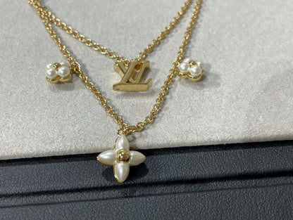 [Royal Jewelry]FLOWERGRAM GOLD MOP DOUBLE ROW NECKLACE