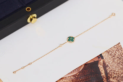 [Royal Jewelry]STAR AND SUN 4 MOTIF PINK GOLD MALACHITE BRACELET