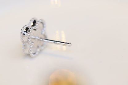 [Royal Jewelry]CLOVER MINI TURQUOISE SILVER STUD EARRINGS
