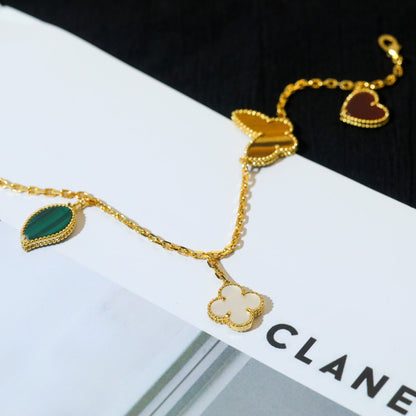 [Royal Jewelry]LUCKY SPRING 5 MOTIF GOLD BRACELET