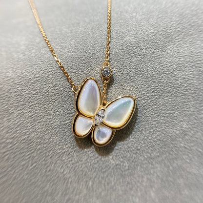 [Royal Jewelry]BUTTERFLY MOP DIAMOND NECKLACE