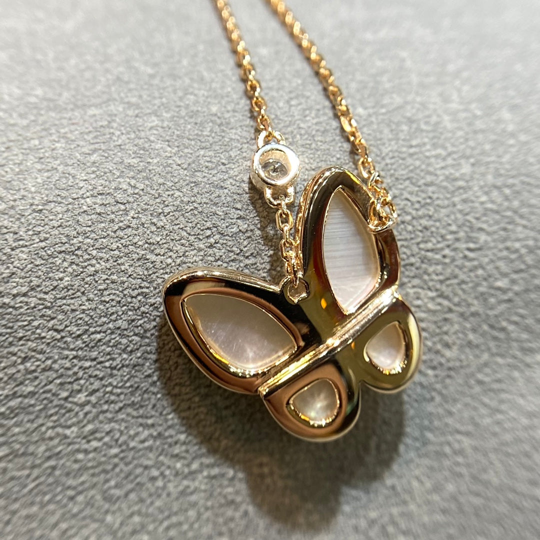 [Royal Jewelry]BUTTERFLY MOP DIAMOND NECKLACE