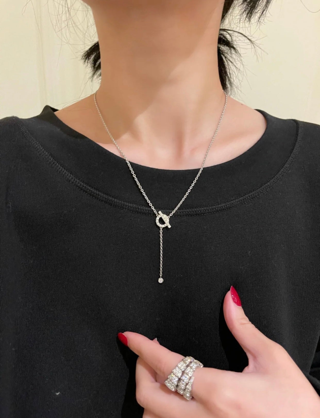 [Royal Jewelry]FINESSE SILVER DIAMOND NECKLACE
