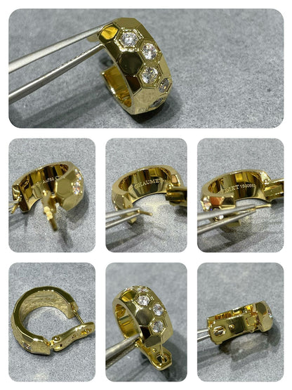 [Royal Jewelry]BEE LOVE DIAMOND HOOP EARRINGS