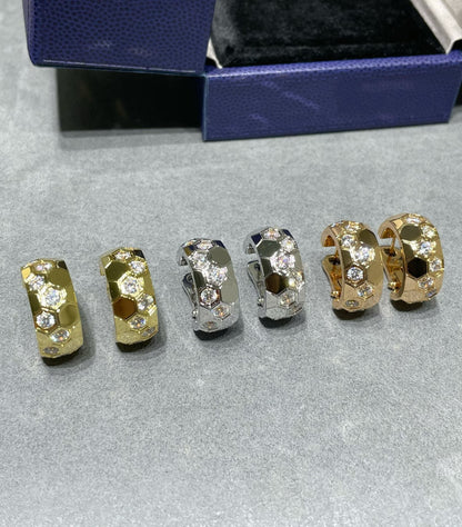 [Royal Jewelry]BEE LOVE DIAMOND HOOP EARRINGS