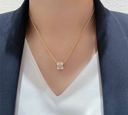 [Royal Jewelry]BEE LOVE DIAMOND PAVED 3 ROW NECKLACE
