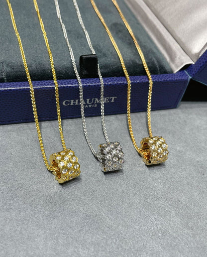 [Royal Jewelry]BEE LOVE DIAMOND PAVED 3 ROW NECKLACE