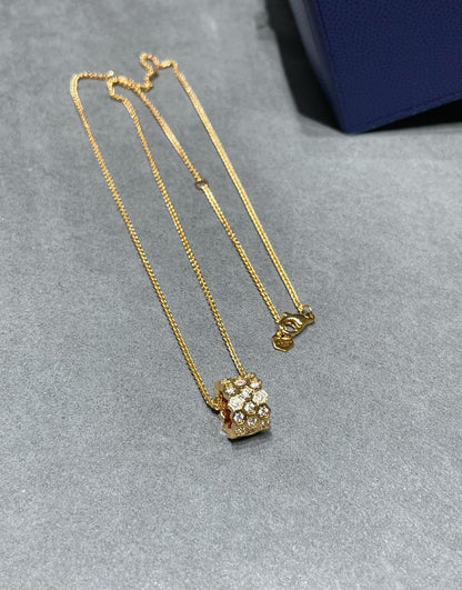 [Royal Jewelry]BEE LOVE DIAMOND PAVED 3 ROW NECKLACE