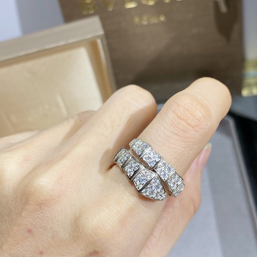 [Royal Jewelry]SERPENTI RING SILVER DIAMOND PAVED