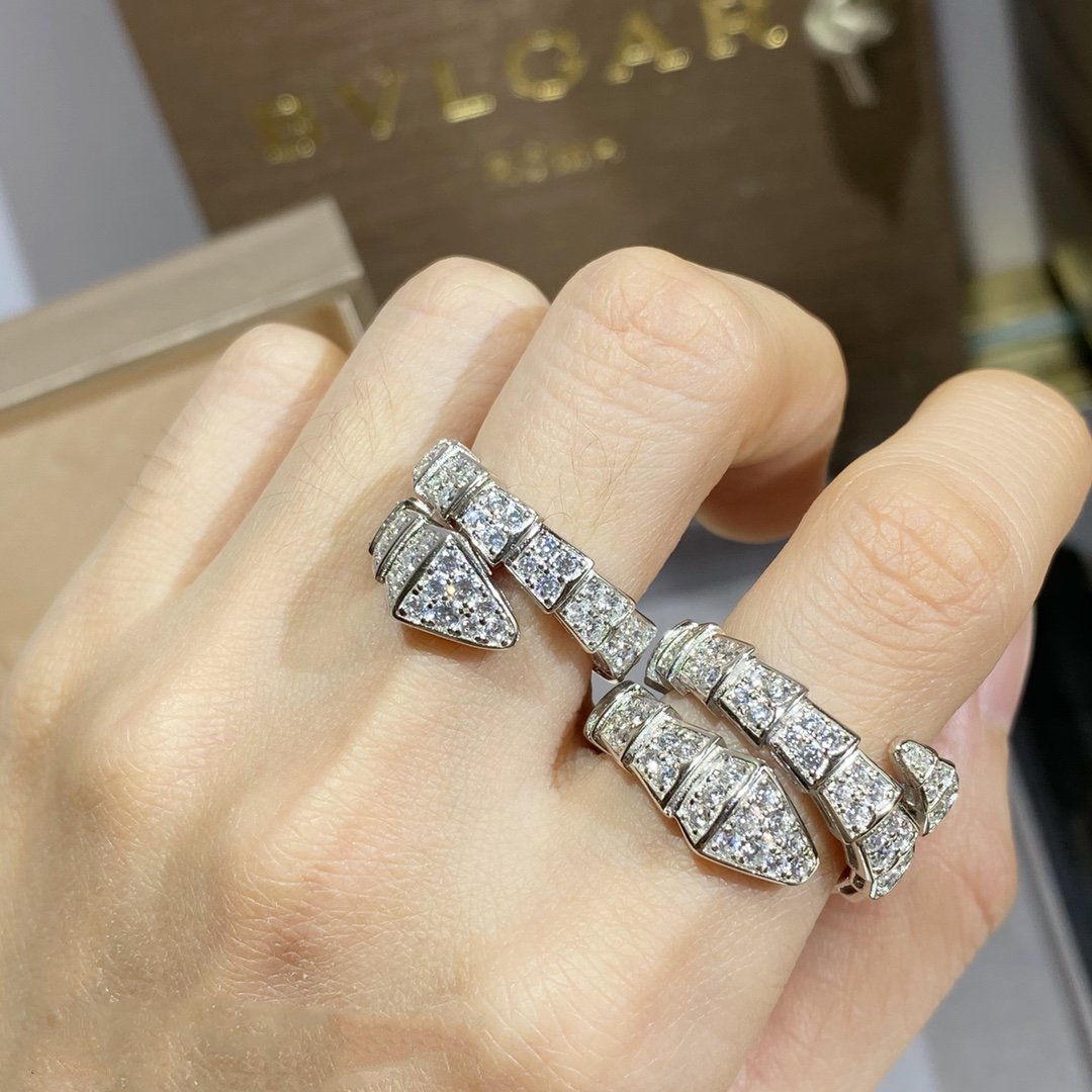 [Royal Jewelry]SERPENTI RING SILVER DIAMOND PAVED