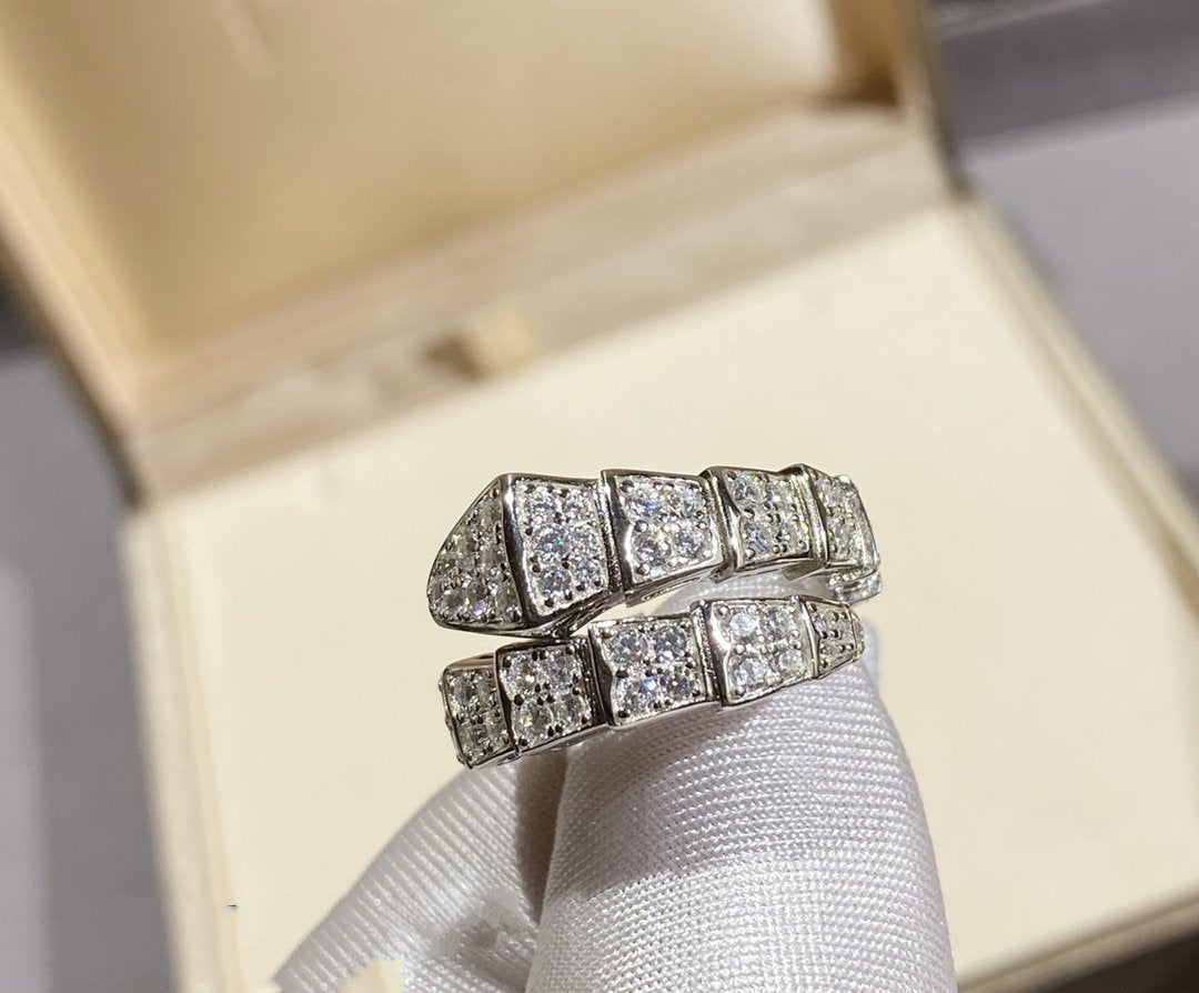 [Royal Jewelry]SERPENTI RING SILVER DIAMOND PAVED