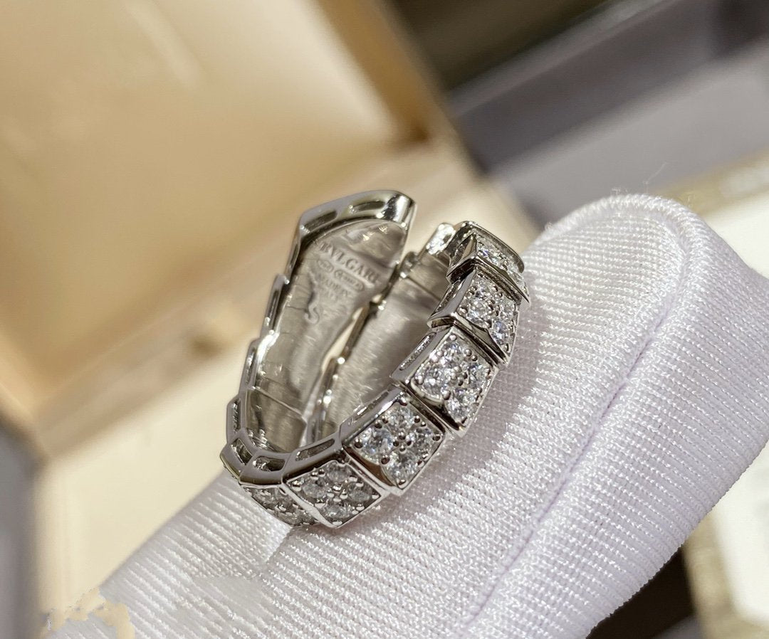 [Royal Jewelry]SERPENTI RING SILVER DIAMOND PAVED