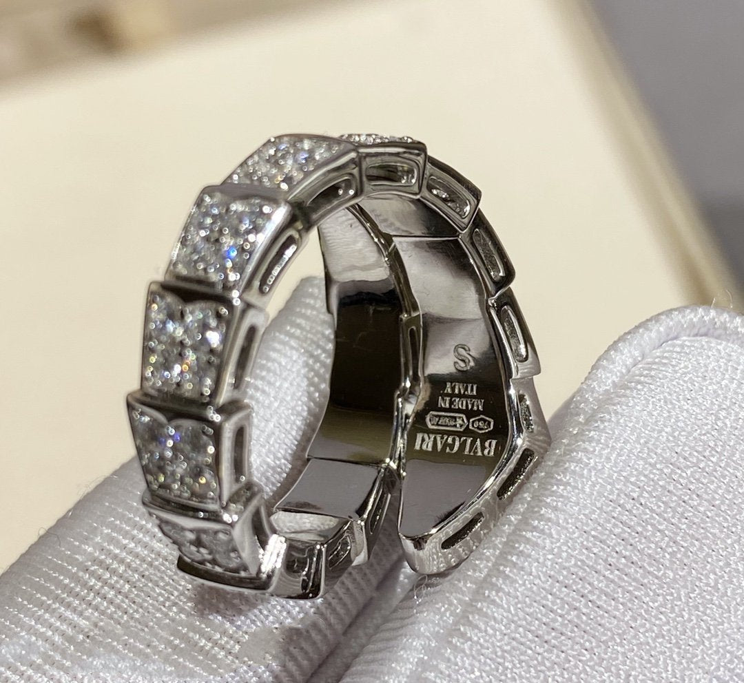 [Royal Jewelry]SERPENTI RING SILVER DIAMOND PAVED